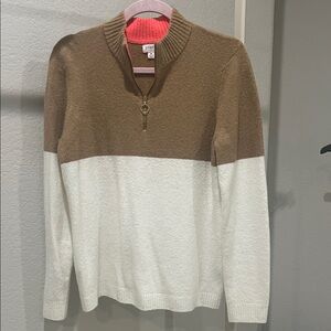 J Crew Factory 1/4 color block sweater - size M